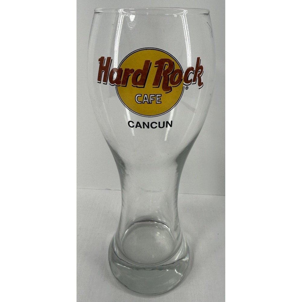 Hard Rock Cafe "Cancun" 20oz Beer /‎ Wine Glass 9" Tall Collectible Barware